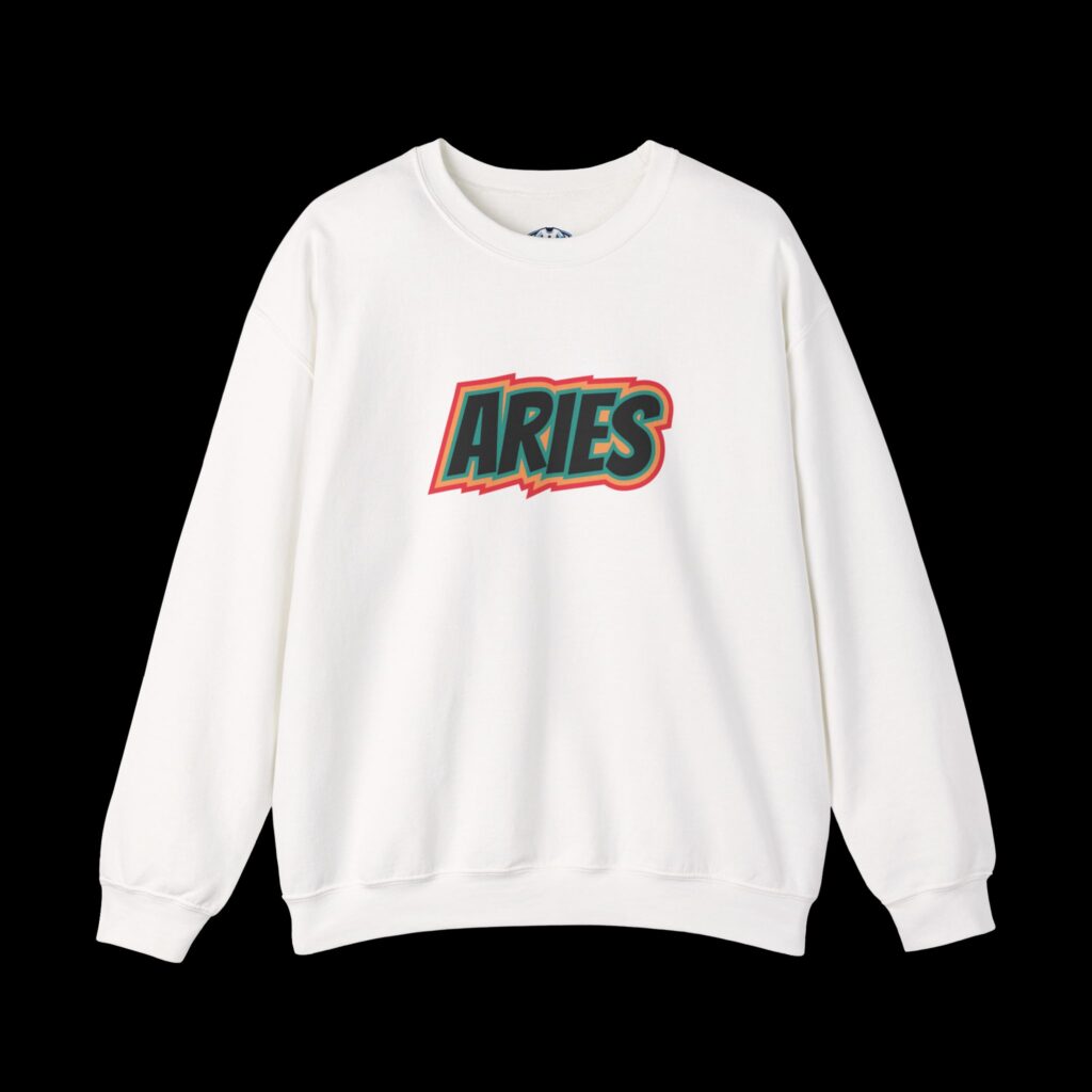 Aries Graphic Sweatshirt - Unisex Heavy Blend™ Crewneck for Astrology Lovers